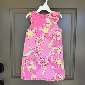 Lilly Pulitzer Girls Shift Dress Hotty Pink Day Lily Size 6